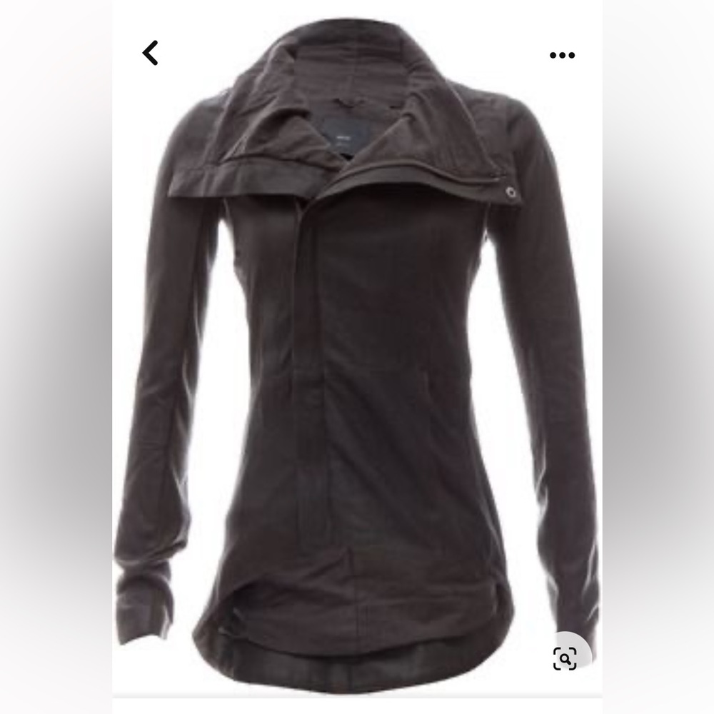 Gorgeous “Stevie” Leather High-Low Leather Coat by Veda